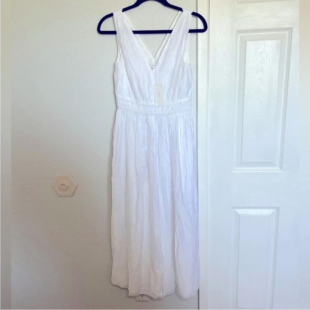 Vince Pleated Double V-Neck Dress - Picture 2 of 10